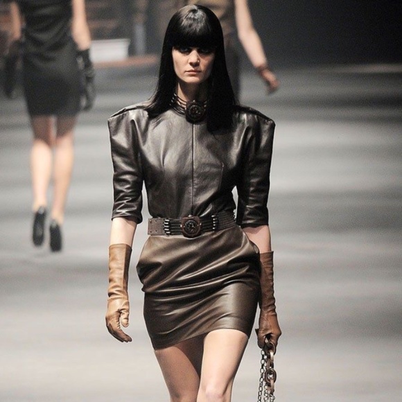 Lanvin “Runway” Leather mini skirt in Brown - Picture 1 of 8